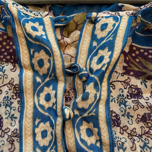 LUCKY BRAND SEMI-SHEER BOHO BLOUSE, TUNIC SZ MED, LIKE NEW - Picture 8 of 8